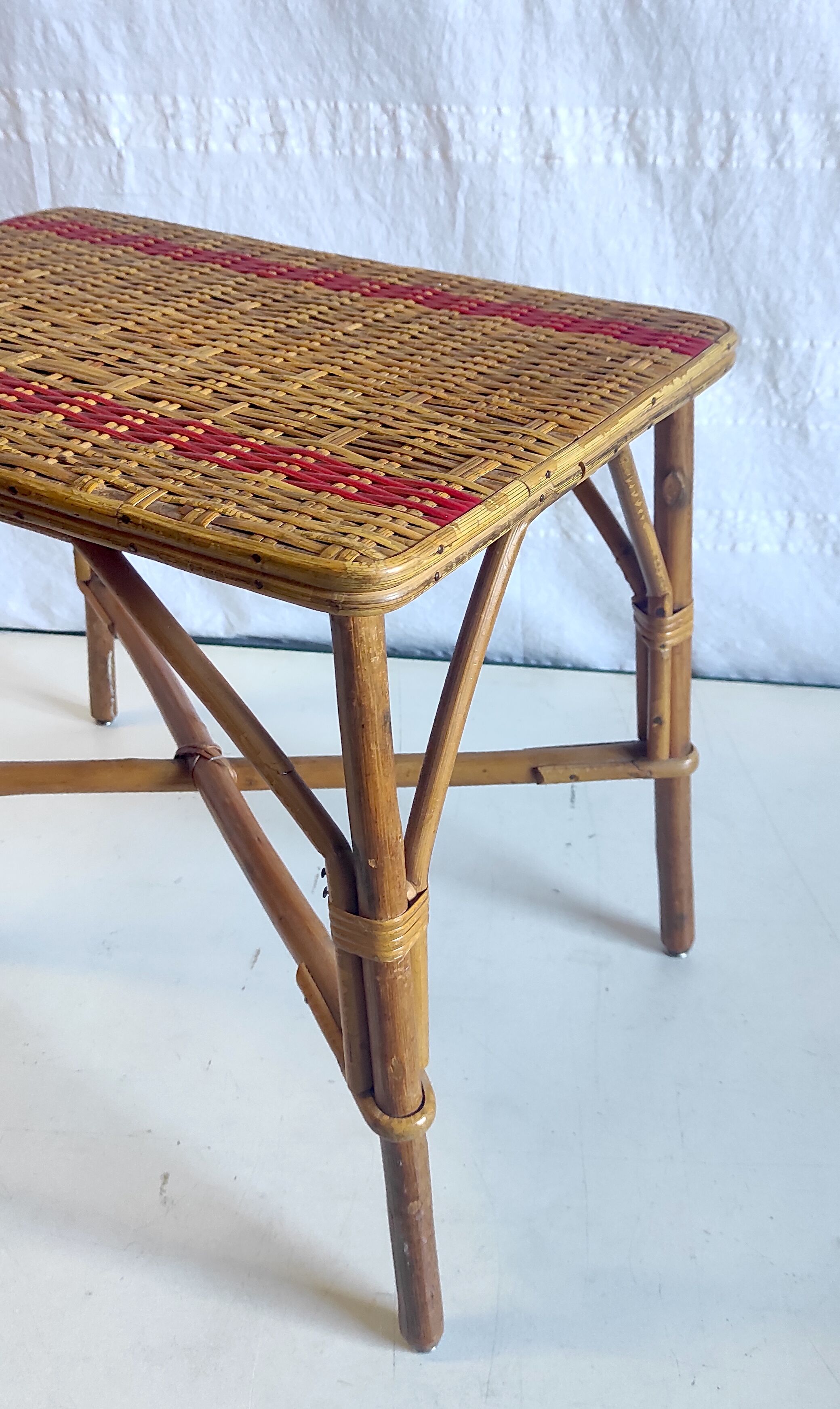 Rattan coffee table – 50s/60s