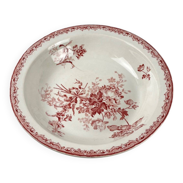 Large hollow dish "Fontange", Sarreguemines, ironstone, 19th-20th century