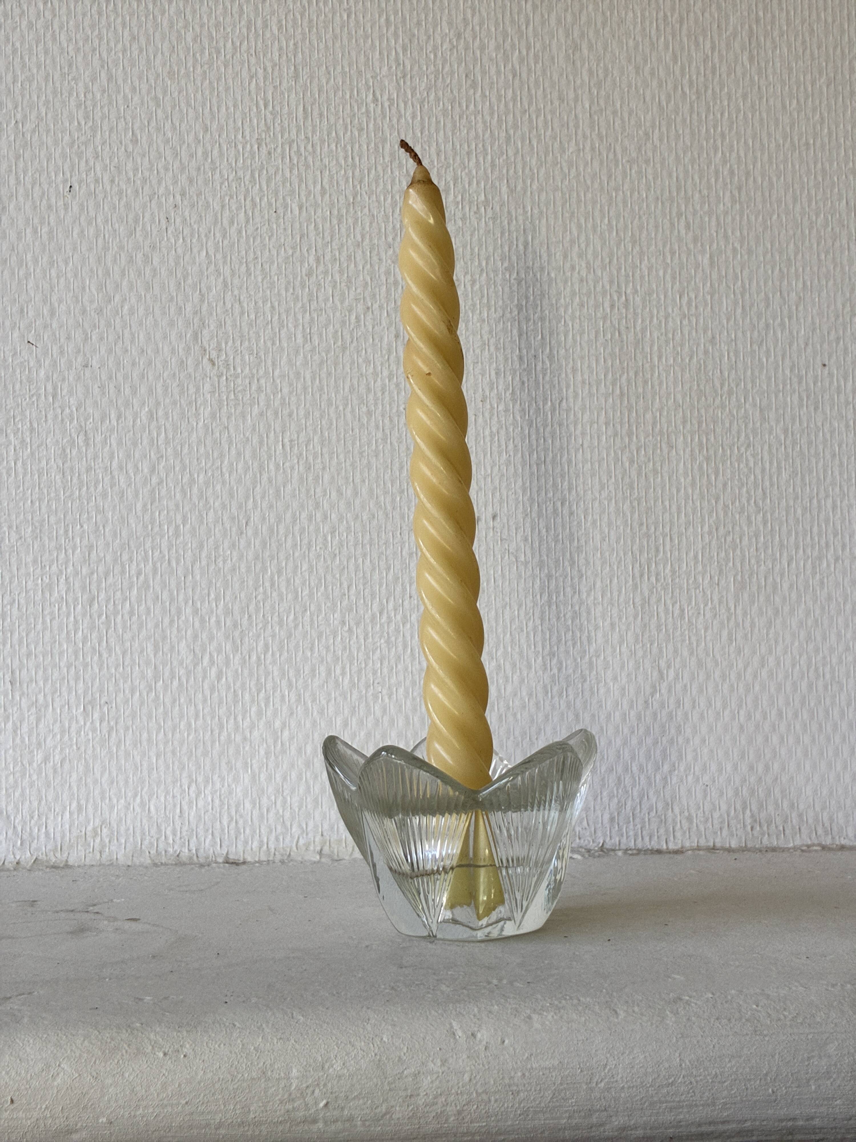 Bougeoir verre forme tulipe