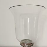 Metal foot glass vase