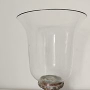 Metal foot glass vase