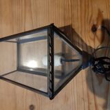 Brass and glass hanging lamp