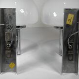 Paire d'appliques chrome et verre années 70