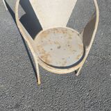 Series of 10 garden chairs made of steel garden patina