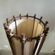 Vintage 1960s rattan floor lamp.