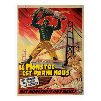 Affiche cinéma originale "La Créature est parmi nous" Horreur 1956
