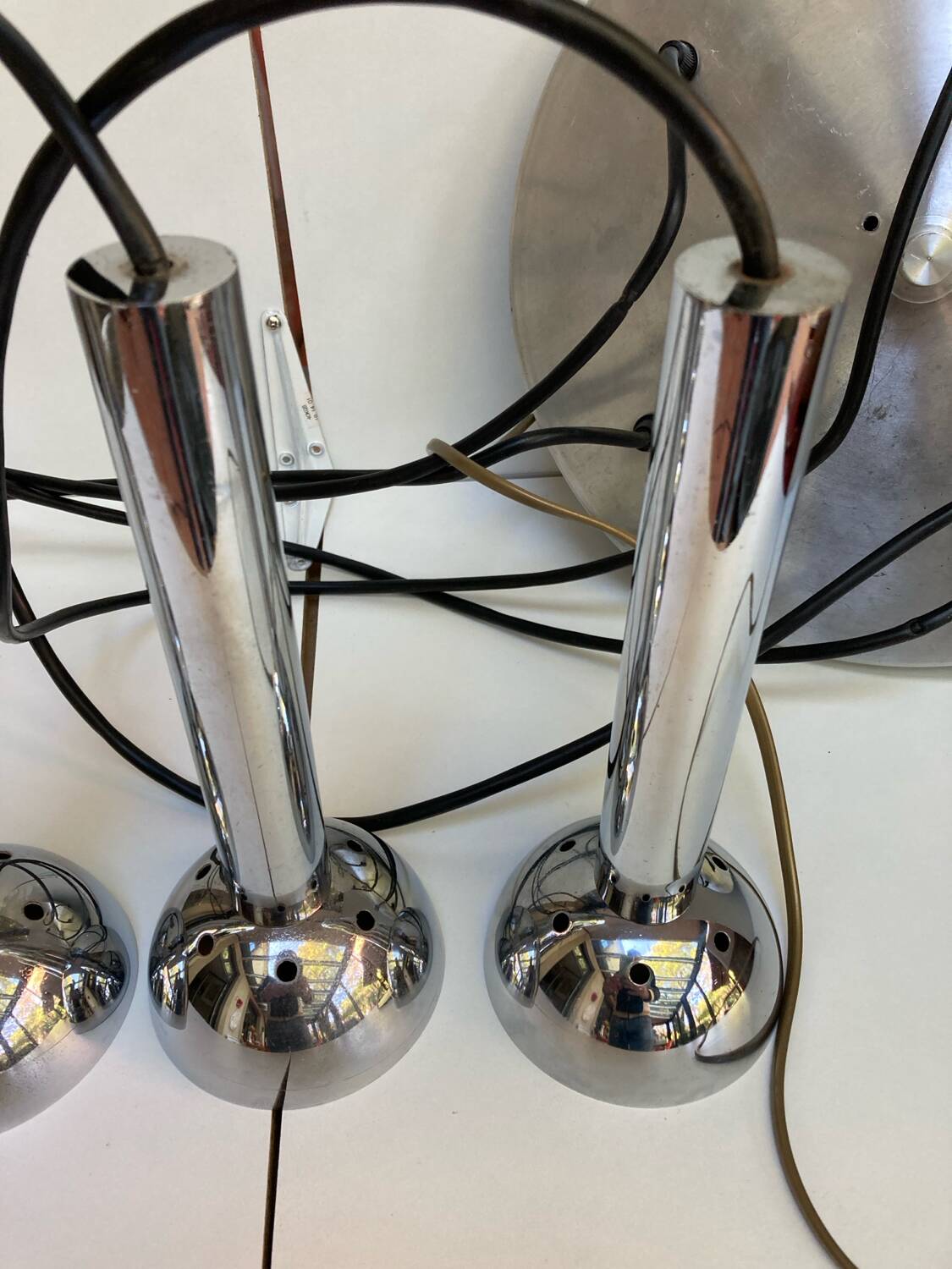5-light vintage 70s chrome cascade pendant light