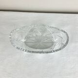 Coupe, vide-poches ovale en verre ciselé