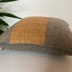 Bi-sided cushion gray wool yoke orange fabric