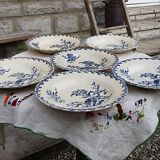 6 deep plates from Gien Chardon series