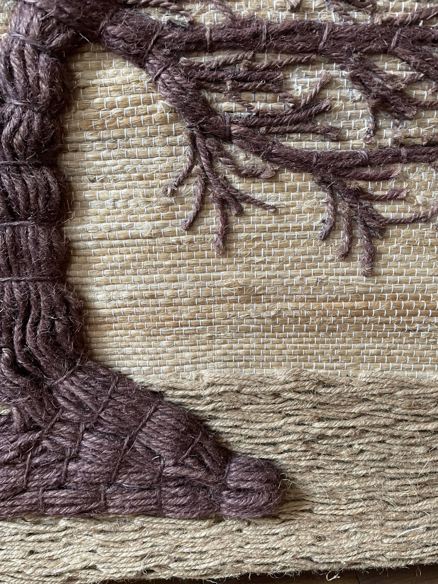 Large woven wall tapestry made of fibers Tree of Life