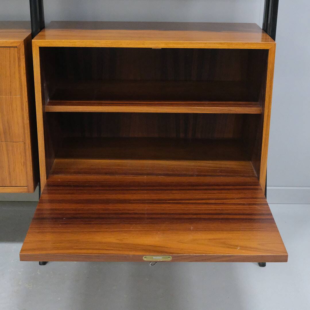 Vintage double multifunction teak bookcase 1960s sweden