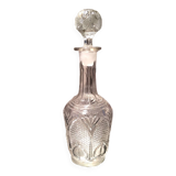 Pressed glass liqueur carafe molded table art