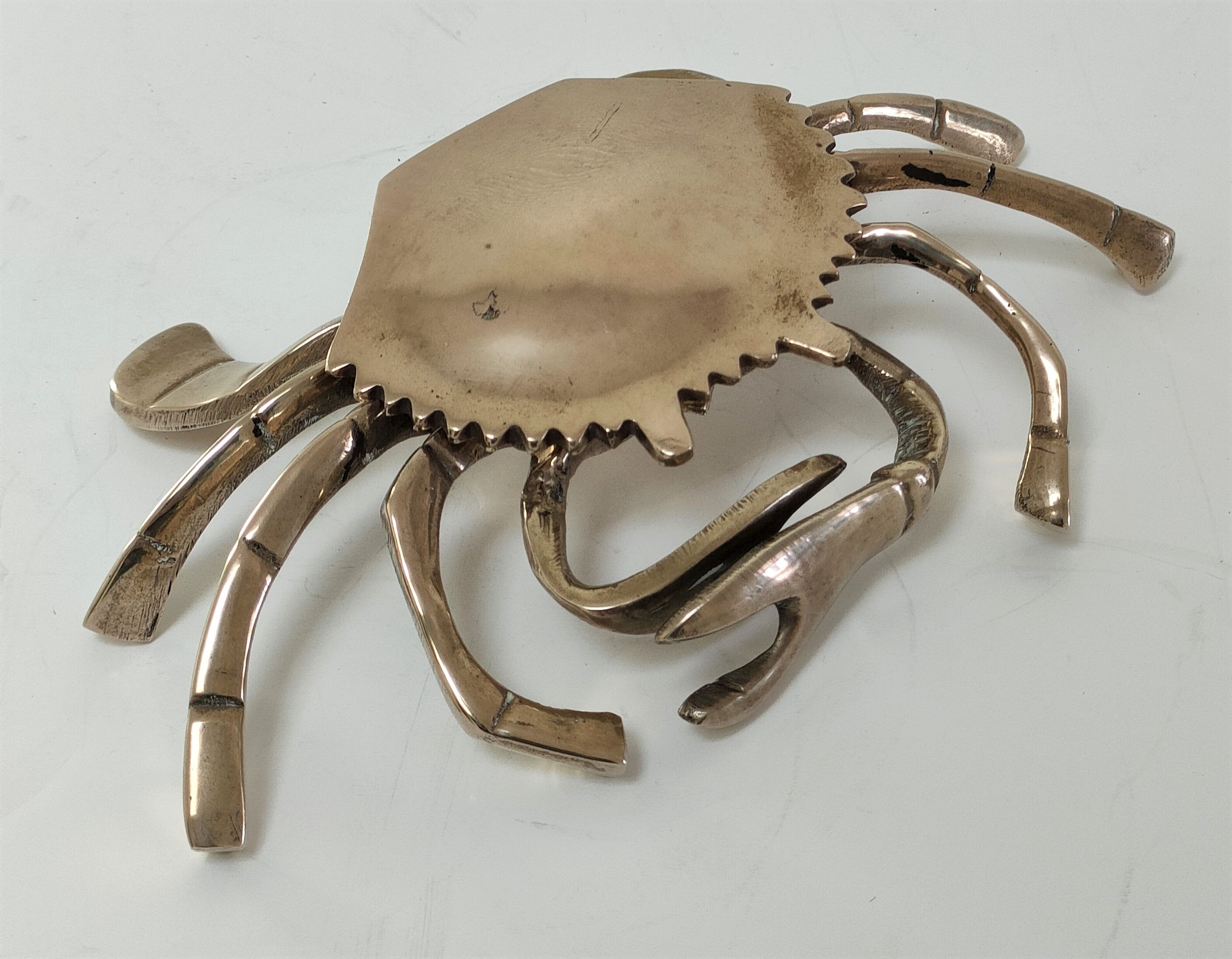 Vintage solid brass crab