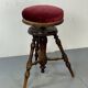 Antique Victorian adjustable stool in walnut, 1900s