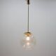 Design Midcentury Brass and bubble glass Pendant, 1980s