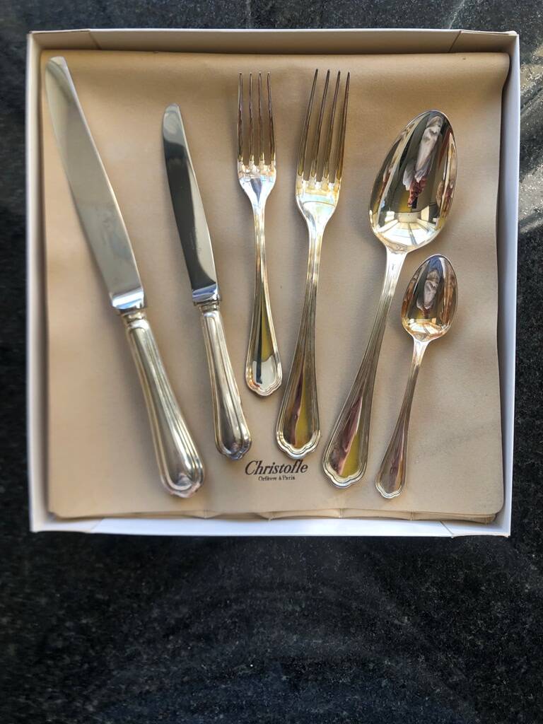 Cristofle silver metal cutlery set