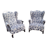 Pair of armchairs with ears