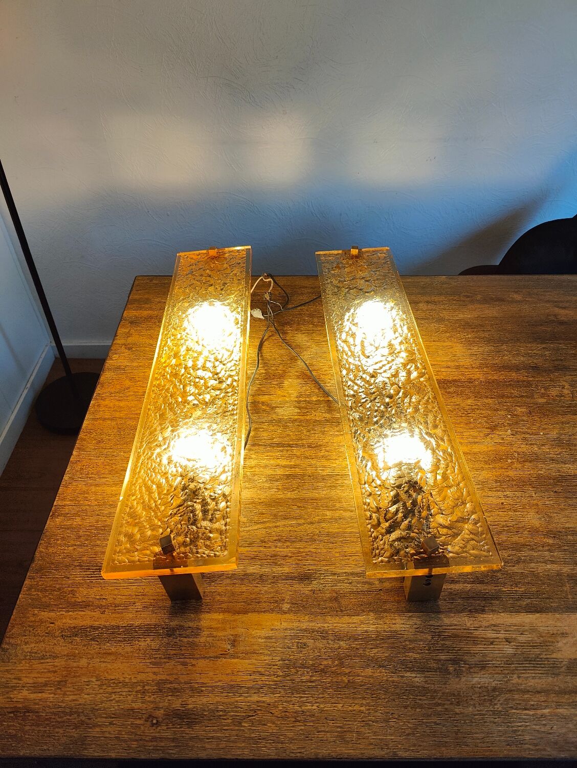 Pair of large Dallux wall lights attributed to Pierre Disderot.