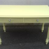 Beautiful 4-person table/or straw yellow desk 1940