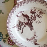 2 Old Dessert Plates "Buffon", iron earth, Sarreguemines