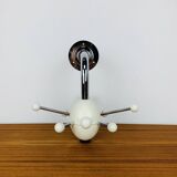 Sputnik wall coat rack, white and chrome, vintage