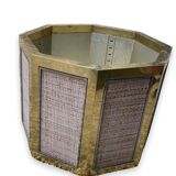 Planter in chrome steel and wicker