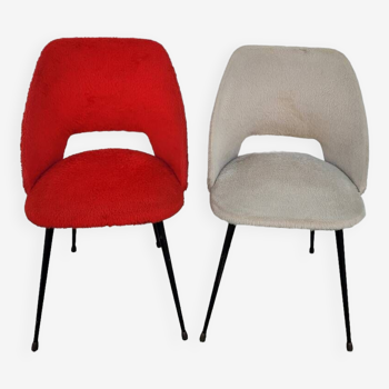Pair of vintage "Moumoute" chairs -1950s
