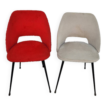 Paire de chaises vintage "Moumoute" -1950s