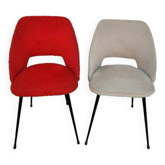 Pair of vintage "Moumoute" chairs -1950s