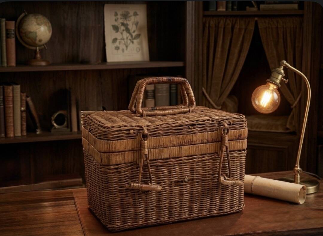 Rattan basket, 1960s