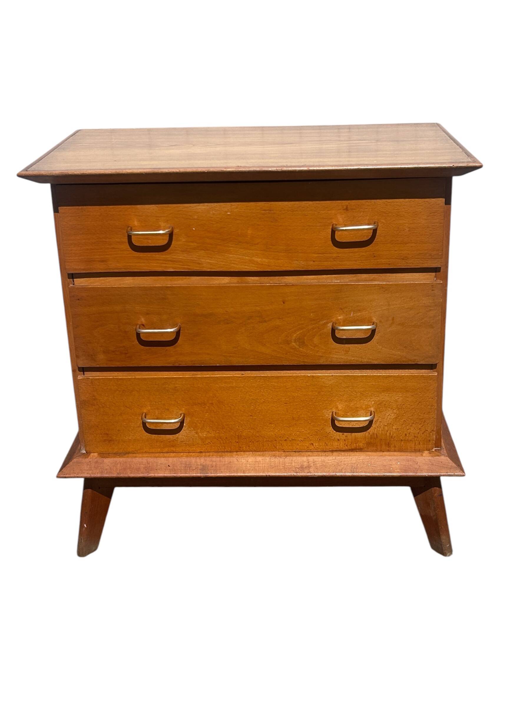 oak commode with tapered legs 1950