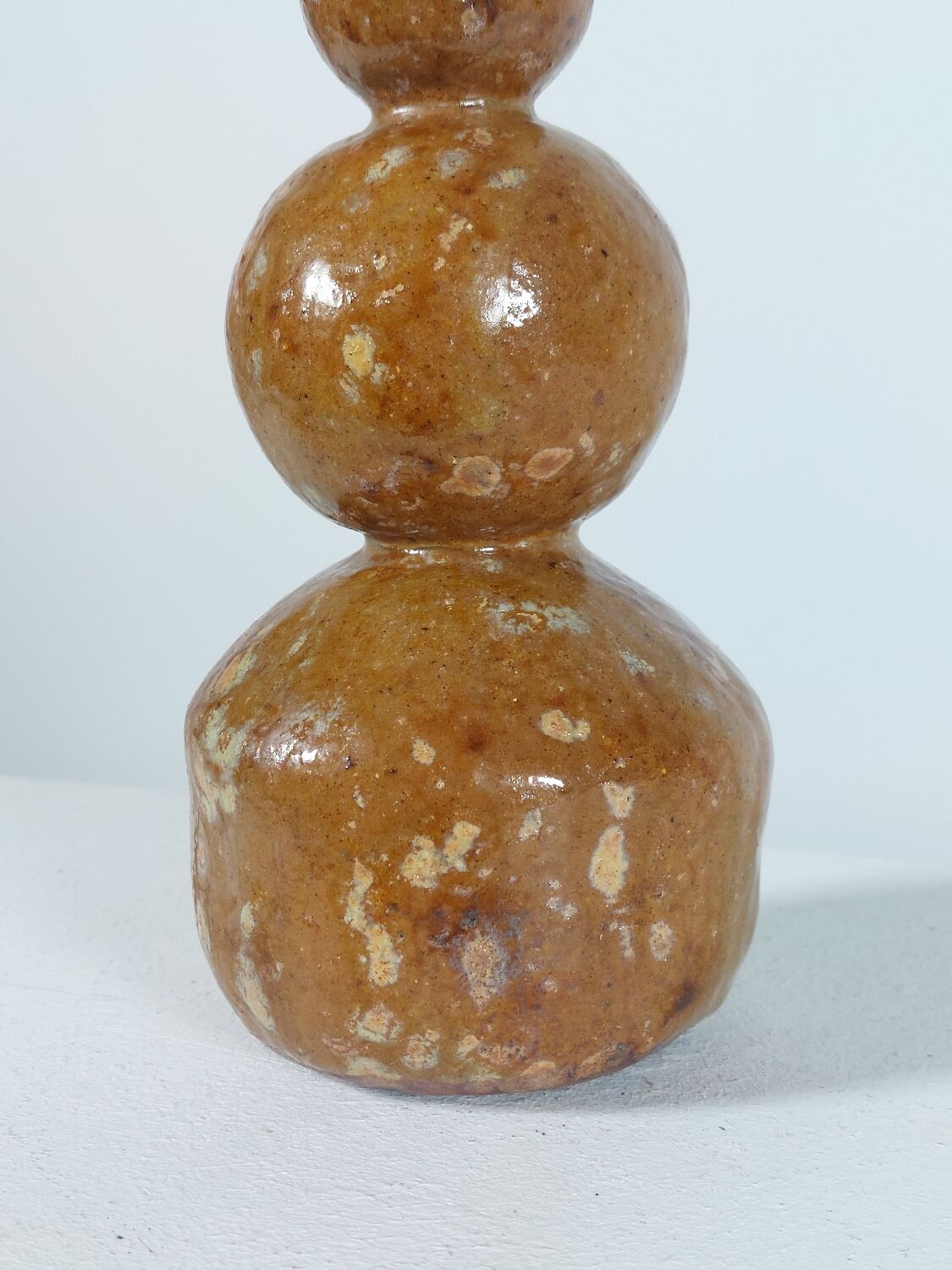 Small vintage one if a kind ceramic vase sphere decor