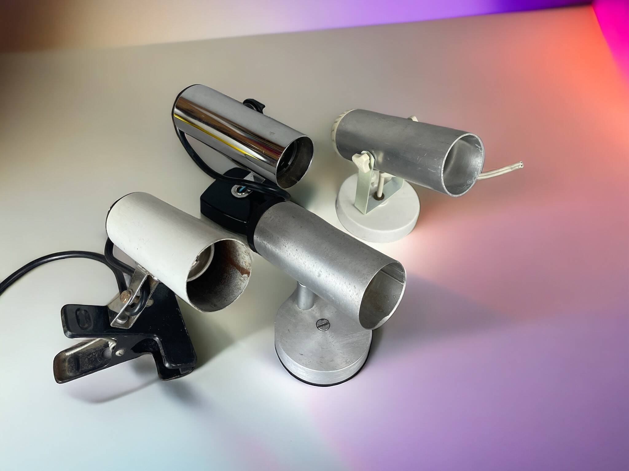 Set of 4 industrial spot focus lights targetti sunkey and philips