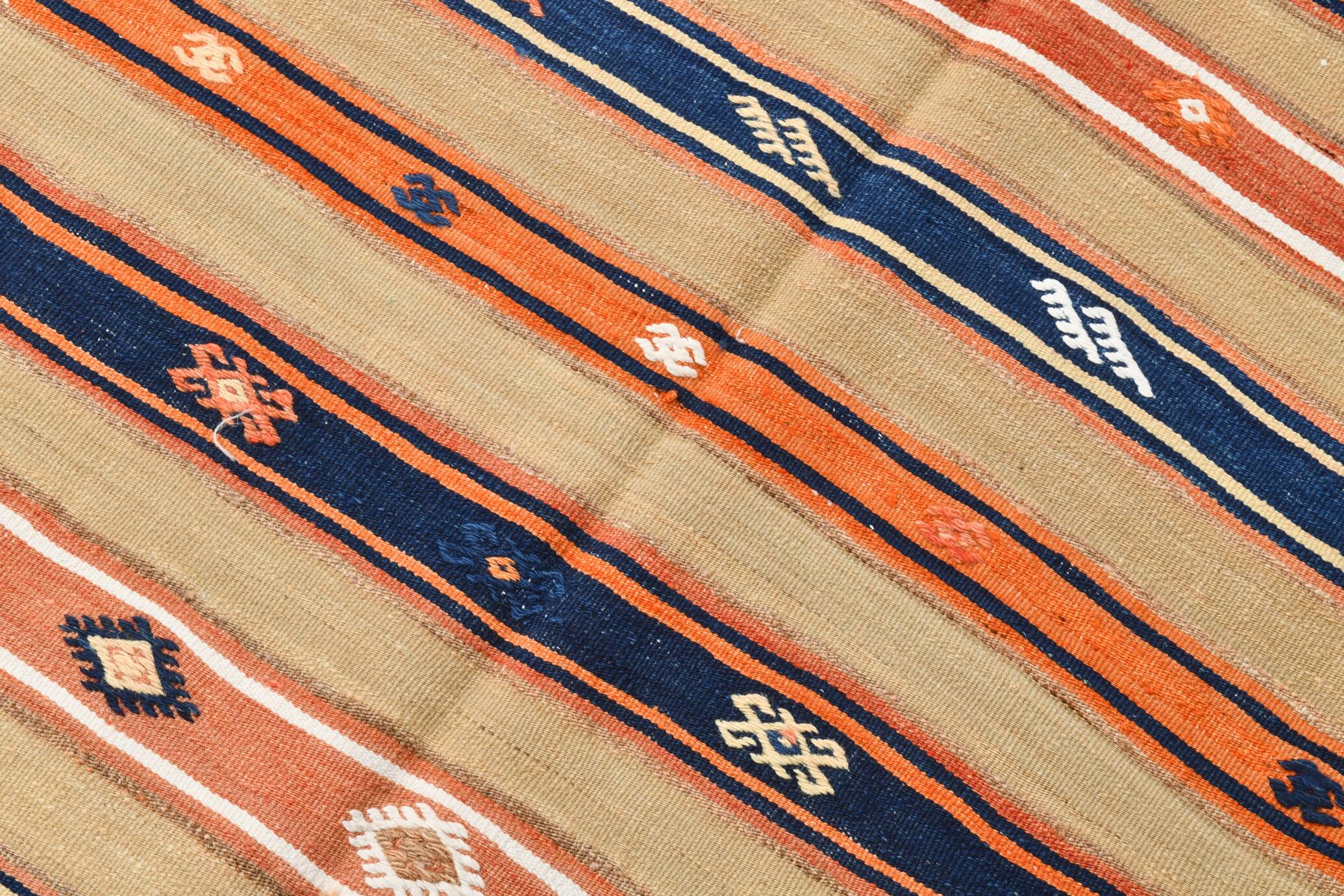 5x8 Multicolor Geometric Style Handwoven Kilim Rug, 145x230