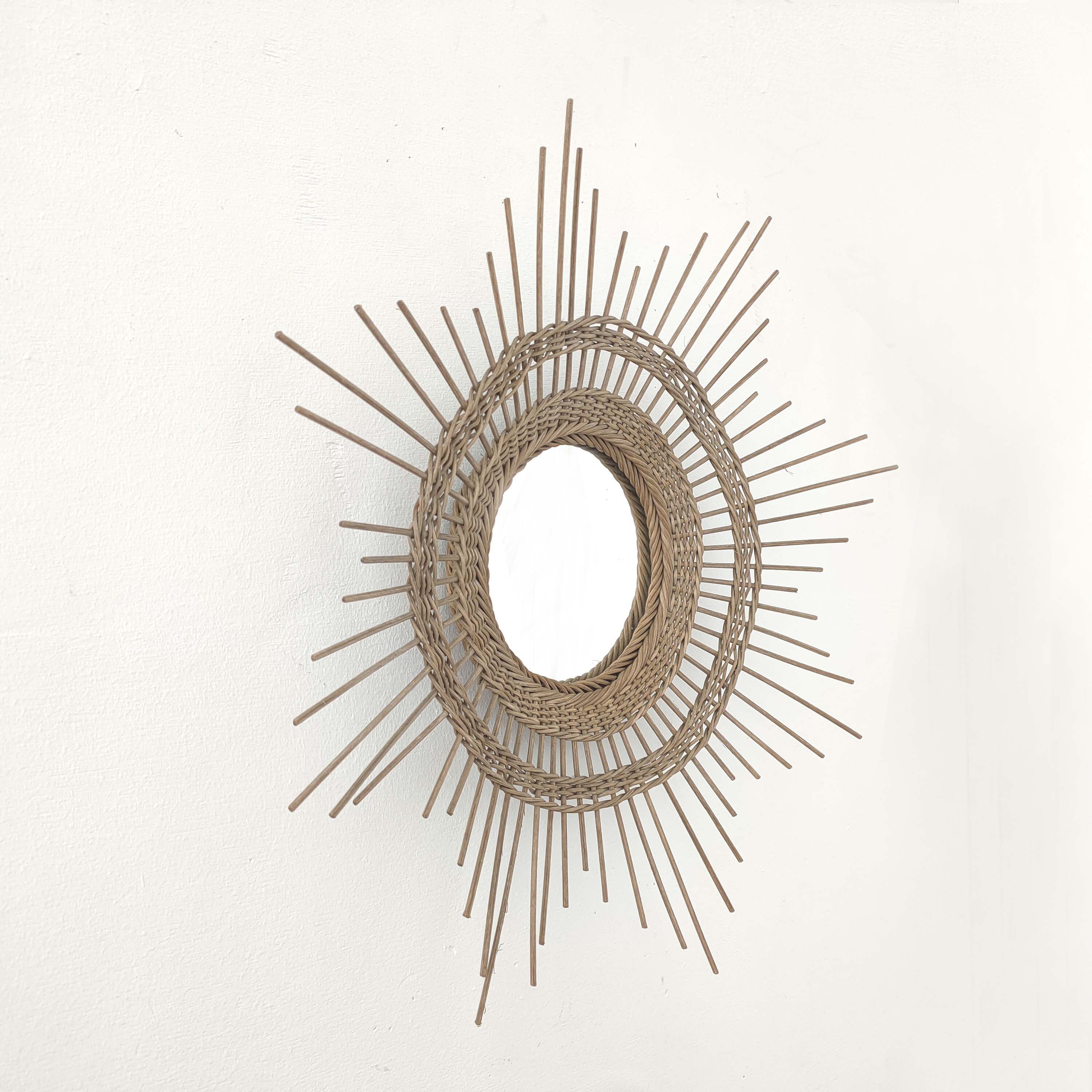 Rattan sun mirror 44cm