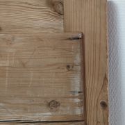 Miroir bois patiné glace biseautée vintage 76 cm x 96 cm