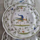 Lot de 6 assiettes en faïence française ou en céramique de Moustiers peinte