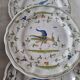 Set of 6 plates in French earthenware or painted Moustiers ceramic