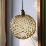 Vintage bubbled glass pendant light