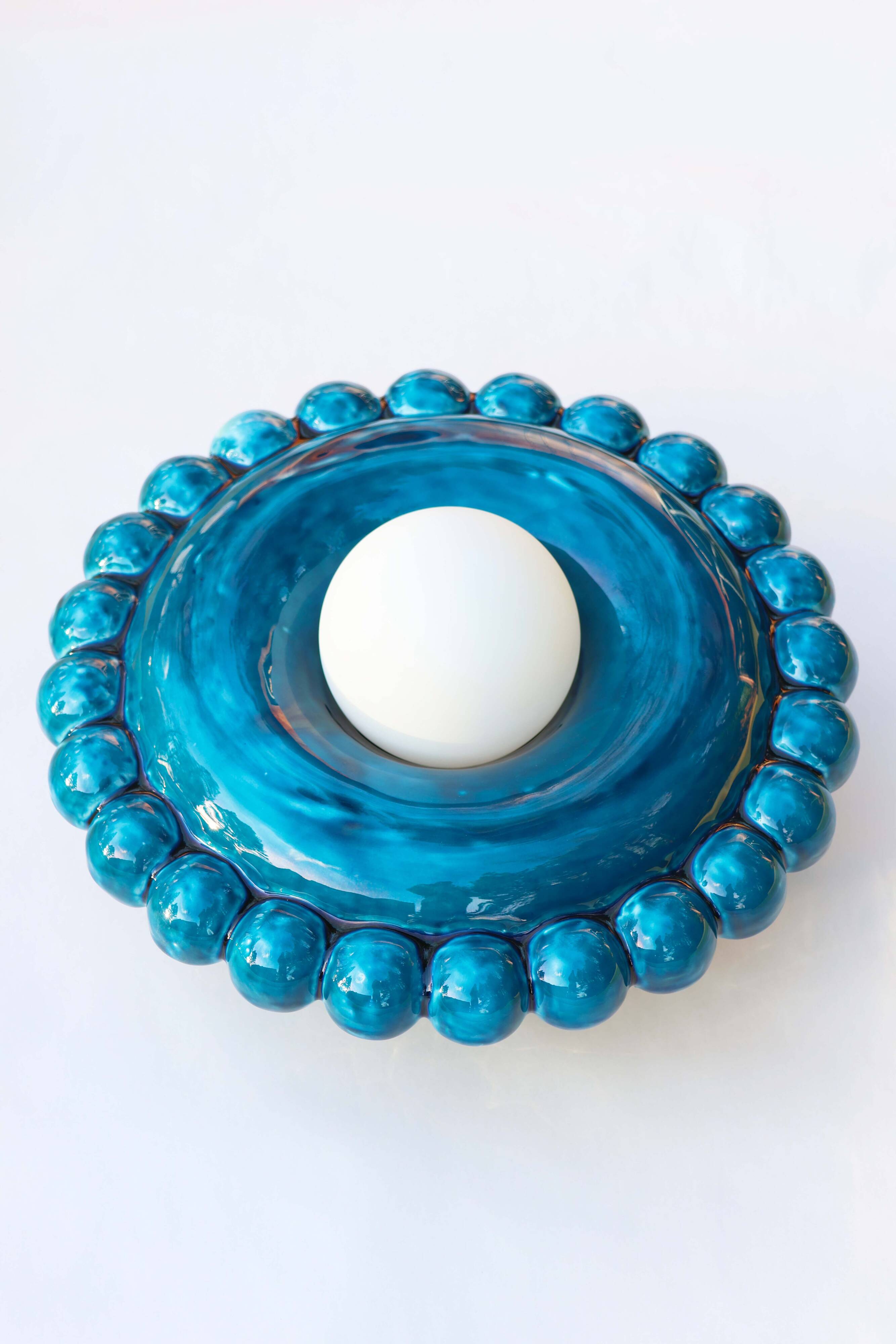 Luna Tall Lagoon Blue Wall Lamp
