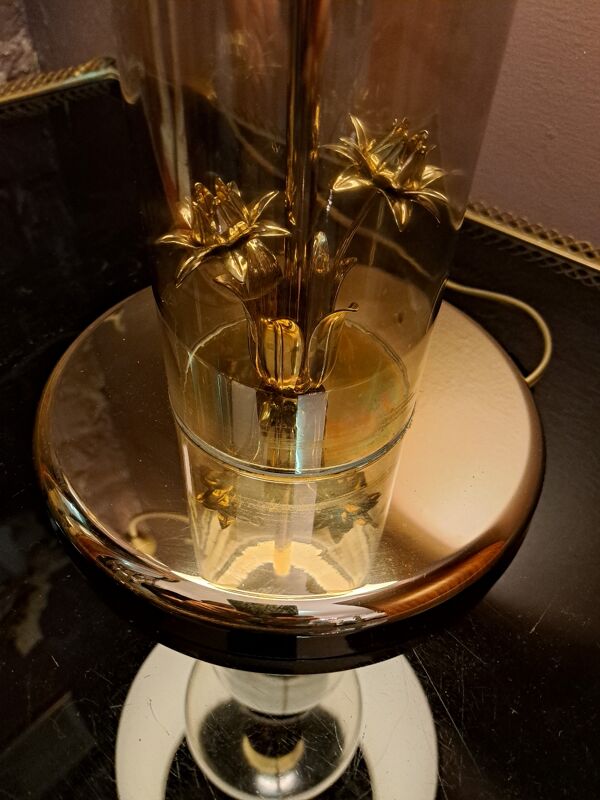 Lampe See Delmas en laiton et verre