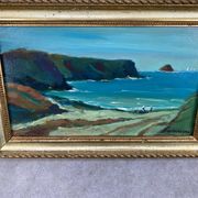 Marine painting by Désiré-Lucas, early 20th century, oil on canvas.