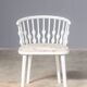 Matte white painted beech chair with upholstered seat in fabric 1970