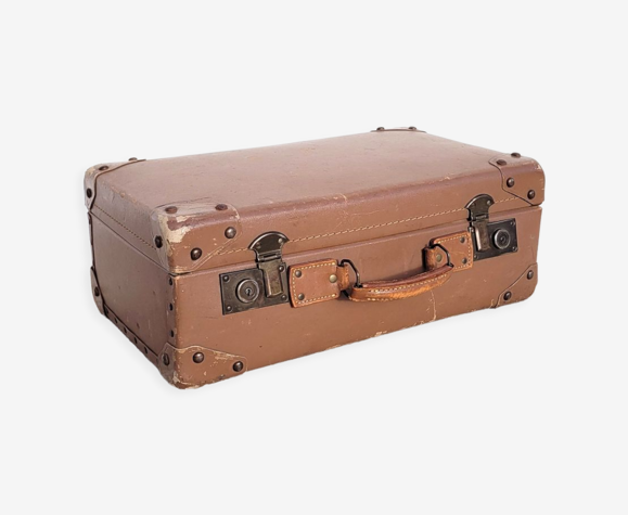 Valise en carton ancienne taupe