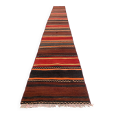 Old Turkish narrow Kilim Runner 421X53 cm shabby chic, vintage kelim
