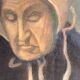 Portrait de dame signé "la tricoteuse"