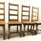 Rustic antique oak high back dining chairs 1900’s