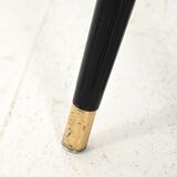 Scandinavian stool with red velvet and brass