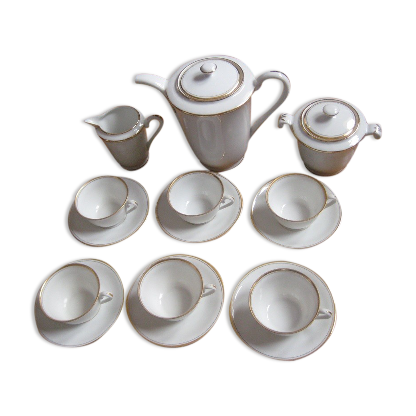 Service a cafe ancien, blanc et or, Limoges, 1940